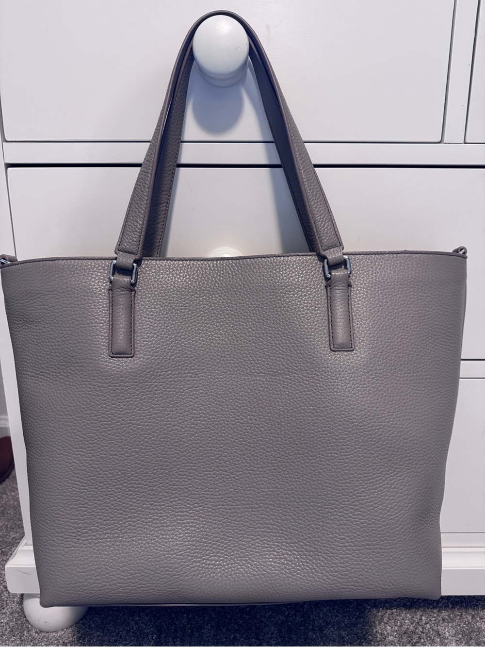 Tory Burch Thea Gray Pebbled Leather Tote - Picture 2 of 10